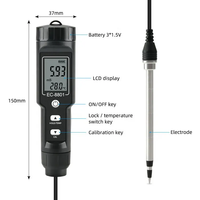 Analyseur de sol numérique intelligent 2-en-1, mesure de la température et de la conductivité, haute précision, outil de test du sol pour le jardin et l'agriculture