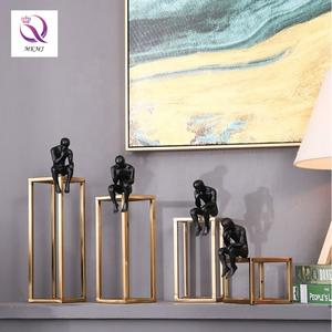 Nordic Creative Home decorazioni morbide ornamenti pensatori figura scultura titolare del libro statua ornamenti sala studio artigianato - Product Image 3