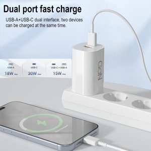 Cargadores y Adaptadores al por Mayor, Cargador de Pared de Carga Rápida <span class=keywords><strong>GaN</strong></span> de 30W con 2 Puertos, PD QC 3.0, 240V 50Hz, Adaptador de Corriente Universal de 30w - Product Image 5