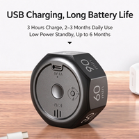 翻转式重力感应数字计时器 LCD 倒计时器 可充电 60 分钟计时器 适合厨房、学习、健身