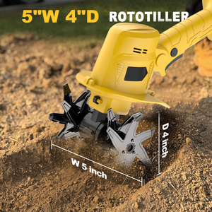 Mini cultivadora de metal con escobillas de 20V, grado DIY, resistente, fácil de operar, antideslizante, con batería de 2.0Ah y cargador, construcción de plástico CT-20LS - Product Image 2