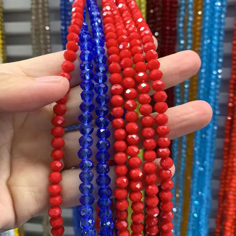 JC crystal Factory cheap price 1/2/3/4/6/8/10/12mm Faceted Crystal Tyre Beads Rondelle Glass Beads For Jewelry Making