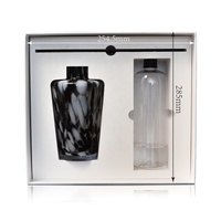 Ensemble cadeau diffuseur à roseaux en verre léopard fait main en gros, bouteille d'huile aromatique parfumée