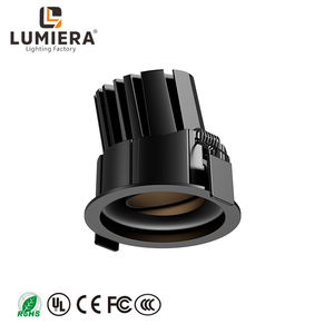 Faretto <span class=keywords><strong>LED</strong></span> da Incasso Antiriflesso 9W <span class=keywords><strong>12W</strong></span> Contemporaneo in Alluminio Nero per Ufficio Commerciale Casa Soggiorno Moderno - Product Image 3