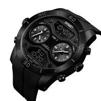 Jam Tangan Pria Skmei 1355 Mewah Dual Time Dial Besar Fashion Reloj Tahan Air 50m Analog Digital Sport Outdoor