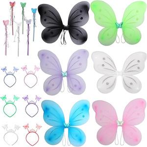 Toptan kelebek çılgınlığı melek prenses kızların peri kanatları çocuklar kostüm kelebek kanatları için parti giyinmek - Product Image 6