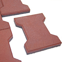 Ineinandergreifende Horse Barn Dog Bone Pavers Gummi matten fliesen in Red Garden Safety Rubber Bricks Mold Walkways