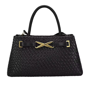 Bolso de mano retro de moda para mujer, bolso tejido de cuero PU, bolso bandolera de lujo para mujer, bolso tote. - Product Image 4