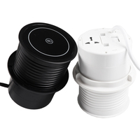 Enchufe Eléctrico Universal Retráctil Fynova con Carga Inalámbrica USB A&C, Torre de Alimentación para Cocina con 5 Tomas de Corriente, 15A, Plástico, Enchufe Estadounidense y Europeo