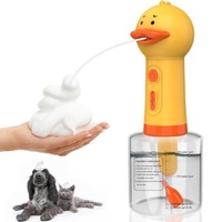 Distributeur de savon électrique automatique pour animaux de compagnie, mousseur à bain pour chiens et chats, design canard mignon
