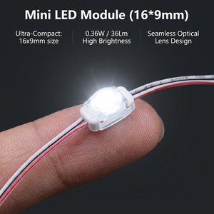 โมดูลไฟ LED ซุปเปอร์มินิ 12V 24V SMD 2835 กันน้ำ พร้อมเลนส์ 170x140 องศา สำหรับตัวอักษรช่องขนาดเล็ก 4-10 ซม. - Product Image 1