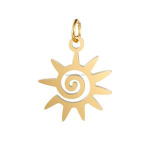<span class=keywords><strong>Collar</strong></span> con Colgante de <span class=keywords><strong>Sol</strong></span> Antideslustre, Chapado en Oro de 18K, Acero Inoxidable, Amuleto de <span class=keywords><strong>Sol</strong></span> Celestial para Fabricación de Joyas al por Mayor - Product Image 4