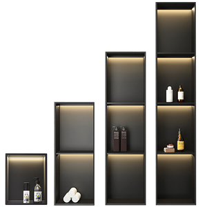 Niche de <span class=keywords><strong>Douche</strong></span> Murale Moderne en Acier Inoxydable à Double Étage, Installation Sans Carrelage Requise, <span class=keywords><strong>Rangement</strong></span> de Salle de Bain - Product Image 1