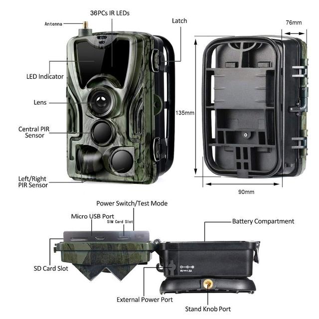 SUNTEK LTE Night Vision Digital Wild Game Trail 4G Hunting Camera with Rechargeable Li Battery