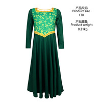 Disfraz de Cosplay de Princesa Fiona de Shrek para Halloween Vestido Largo Verde para Actuación Escénica
