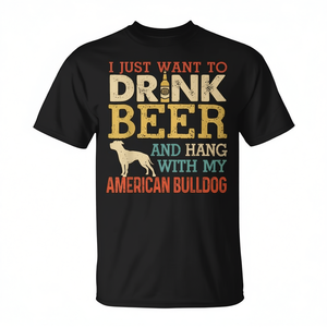 T-shirt vintage pour papa de bouledogue américain, idéal pour les grillades en plein air, pour savourer une bière et passer du temps avec votre chien, fabriqué en tissu durable - Product Image 3