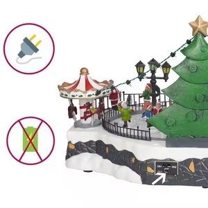 Nouvelle Scène de Ski de Noël, Ensemble Musical de Noël, Scène de Patinoire, Pièce de Décoration, Décorations de Noël - Product Image 4