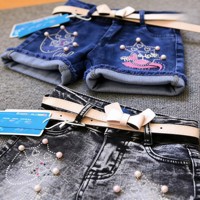 Short en jean pour filles, modèle YQ320, taille 2-5 ans, style européen et américain, short d'été pour enfants, 5,5 dollars