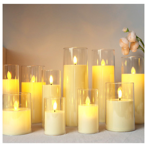Flameless Taper Candles - 2 Pack LED Flickering Battery Operated Candles With Resin Parts