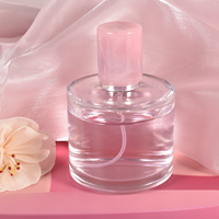 Botol semprotan parfum kaca silinder, semprotan botol parfum kaca bulat kosong 30ml 50ml 100ml dengan tutup hitam