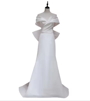 Robe de mariée légère française 2024 nouvelle jupe en queue de poisson rétro Banquet tempérament Satin robe de mariée principale blanche petite queue