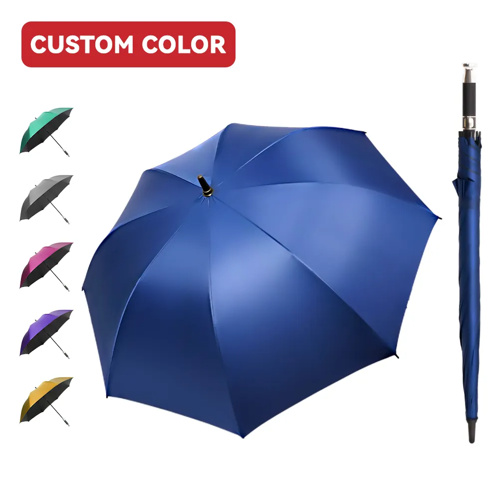 Produttore dritto grande logo antivento stampe ombrello dritto personalizzato con marchio promozionale