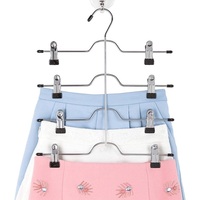 Mehrschichtiger Platzsparender Aufbewahrungsbügel Hosen- und Rockbügel mit Clips