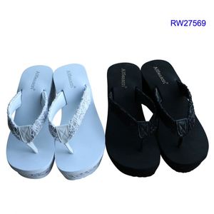 Nuovi Sandali Estivi 2020 da <span class=keywords><strong>Donna</strong></span> con Zeppa e Plateau, <span class=keywords><strong>Ciabatte</strong></span> con Tacco Alto in Eva Rossa per Spiaggia - Product Image 4