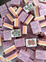 Set Mahjong Amerika Akrilik Ungu Empat Lapis Cangkang Es Mewah Ringan dan Portabel untuk Pesta & Rekreasi Sehari-hari