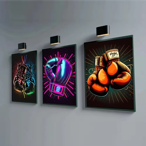 Néon boxe gants de boxe gant peinture esthétique chambre mur <span class=keywords><strong>dessin</strong></span> animé décor Bar vivant boxe <span class=keywords><strong>Gym</strong></span> décor à la maison photos - Product Image 1