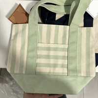 Sac fourre-tout en toile personnalisable avec logo brodé, tendance, pour le shopping quotidien toute l'année, avec poche avant