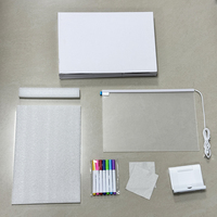 Pizarra Blanca de Escritorio Transparente con Luz para Escribir y Soporte OEM de Fábrica, Lámpara LED de Tablero de Mensajes, Pizarra Acrílica Borrable en Seco