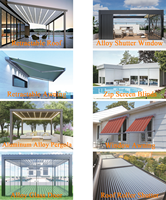 Auvent rétractable en aluminium imperméable pour pergola, restaurant, balcon, avec éclairage LED, PVC personnalisé