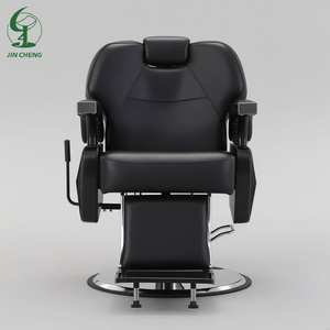 JINCHENG Sillas <span class=keywords><strong>Peluqueria</strong></span> Cadeira De Barbeiro Bomba Hidráulica Profesional Todo Negro Cuero Sintético Salón Peluquería Silla - Product Image 2