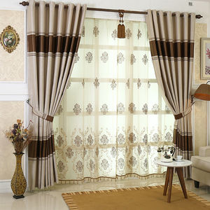 Lumière de luxe moderne minimaliste style princesse chambre à coucher atmosphère haut de gamme français couleur unie polyester <span class=keywords><strong>jacquard</strong></span> fini rideau - Product Image 3