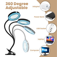 Nouveau design Outil d'évaluation de bijoux Loupe carrée Loupe lumineuse Lampe à led avec pince