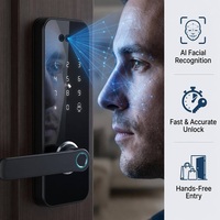 Cerradura de Puerta Inteligente Sin Llave Sinovo, Cerradura Digital con Manija y Cámara, Cerradura Inteligente con Huella Dactilar de Tamaño Pequeño con Cámara