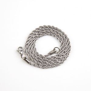 Cadena de cuerda chapada en oro auténtico de 18K, 2,0mm, 2,5mm, 3,0mm, 4,0mm, collar de cadena torcida de acero inoxidable - Product Image 3