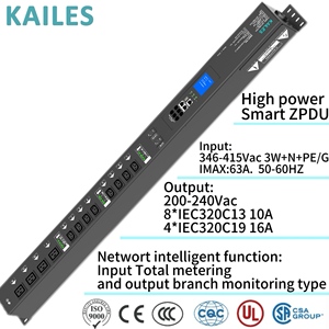 Kailes (KLS) công suất cao PDU loạt 63A ba pha thông minh PDU Dải hệ thống quản lý 12-Socket 200-240VAC đầu ra chi nhánh - Product Image 6