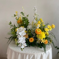 Décoration de mariage, décoration de table, fleurs artificielles rouges et vertes, boule de fleurs, centre de table de mariage