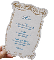Cartes de vœux de mariage personnalisées de luxe avec lettres dorées, hôtel, restaurant, papier, carton, impression offset, estampage à chaud, premium