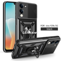 Lichicase Forte Aimant Glissière Fenêtre Lentille Protection TPU + PC Téléphone Cas pour VIVO Y04 Y29 Couverture Arrière