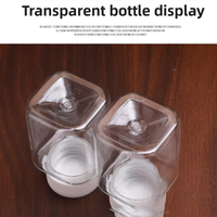 Bouteilles carrées en plastique transparent avec couvercles pour l'emballage individuel d'échantillons liquides en PET, bouteilles vides