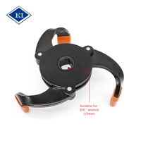 Llave Ajustable de 3 Mordazas de Acero al Carbono para Tapas de Filtro de Aceite, Diseño Giratorio para Motocicletas y Camiones, Accionamiento de 1/2"-3/8"