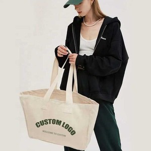 Grand <span class=keywords><strong>Sac</strong></span> Fourre-Tout en Toile Décontracté Grande Capacité avec <span class=keywords><strong>Fermeture</strong></span> Éclair, <span class=keywords><strong>Sac</strong></span> en Toile Personnalisé pour le Shopping, l'Usage Quotidien ou la <span class=keywords><strong>Plage</strong></span> - Product Image 2