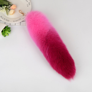 Queue de renard argenté de grande taille 38 cm 40 cm 45 cm, couleur naturelle, queue de fourrure de renard moelleuse - Product Image 5