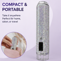 Lampe à ongles LED UV portable 3W rechargeable sans fil, mini séchoir à ongles manuel, pour usage domestique, en plastique, avec diamants colorés