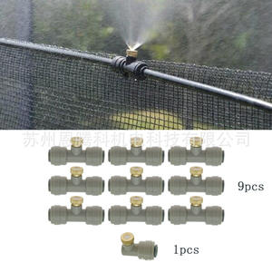 Kit de pulverización de baja presión para exteriores, 10 boquillas, 9 soportes, 1 codo de bloqueo para sistema de atomización de riego de jardín - Product Image 2