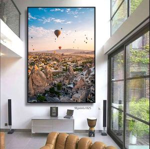 تركيا منطاد الهواء الساخن قماش الطباعة فن المناظر الطبيعية ، الطباعة الرقمية المخصصة المناظر الطبيعية قماش اللوحة لديكور المنزل - Product Image 2