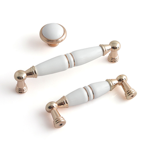 Modern China Zinc Ceramic Alloy <strong>Door</strong> Handle for Cabinet Drawer Wardrobe Dresser Bedroom Bathroom Living Room Kitchen Use - Product Image 1